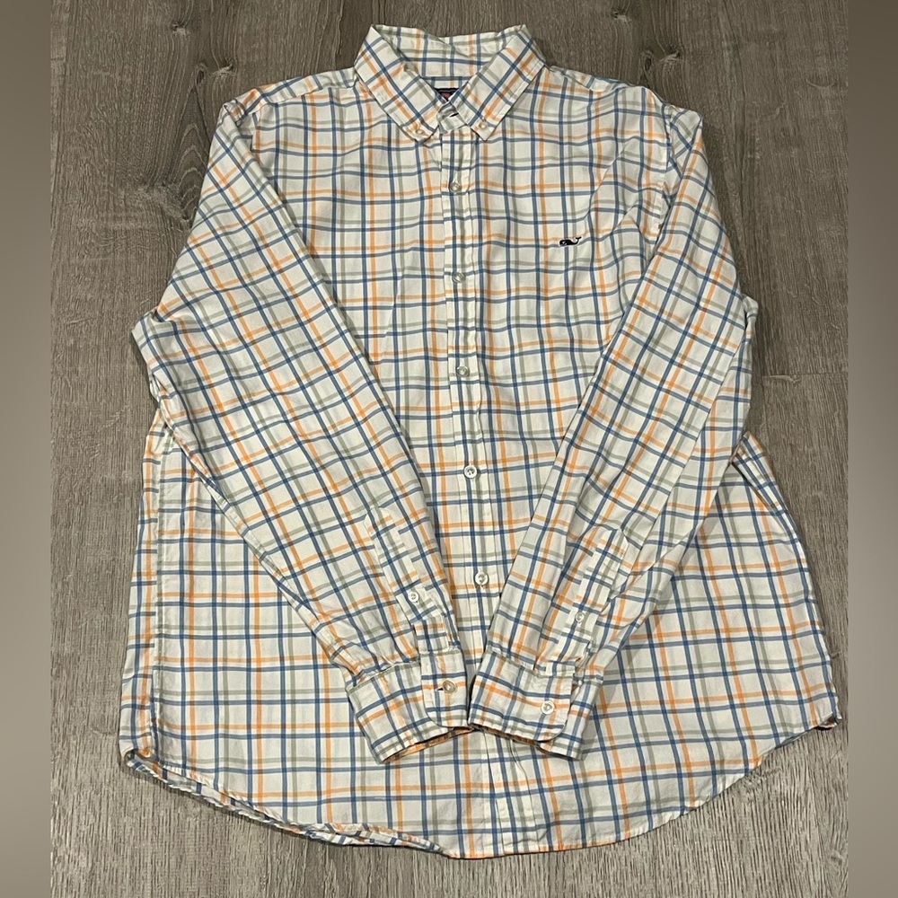 Vineyard Vines Men's Large Slim Fit Whale Plaid Shirt